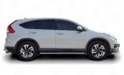 70 999 р. Защита порогов из круглой трубы диаметром 63 мм (рестайлинг) Russtal Honda CR-V RM1,RM3,RM4 дорестайлинг (2012-2015) (Защита порогов с со скосами на торцах (вариант 1))  с доставкой в г. Майкоп. Увеличить фотографию 3