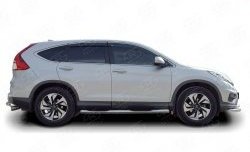 83 999 р. Защита порогов с пластиковыми вставками для ног из круглой трубы диаметром 76 мм (рестайлинг) Russtal Honda CR-V RM1,RM3,RM4 дорестайлинг (2012-2015) (Защита порогов с со скосами на торцах (вариант 1))  с доставкой в г. Майкоп. Увеличить фотографию 3