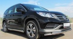33 899 р. Защита порогов из круглой трубы диаметром 42 мм SLITKOFF  Honda CR-V  RM1,RM3,RM4 (2012-2015) дорестайлинг  с доставкой в г. Майкоп. Увеличить фотографию 4