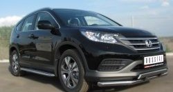 24 649 р. Широкая защита порогов SLITKOFF Honda CR-V RM1,RM3,RM4 дорестайлинг (2012-2015)  с доставкой в г. Майкоп. Увеличить фотографию 2
