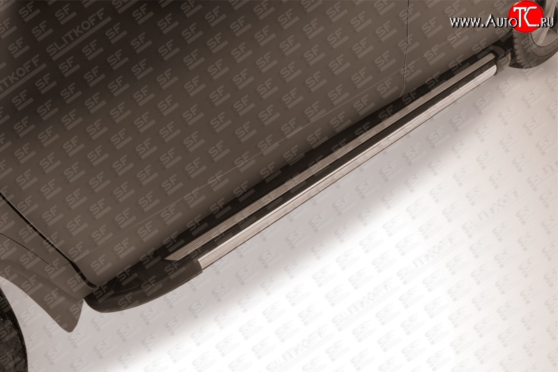 11 299 р. Алюминиевые пороги Slitkoff Luxe Black  Honda CR-V  RM1,RM3,RM4 (2012-2015) дорестайлинг  с доставкой в г. Майкоп