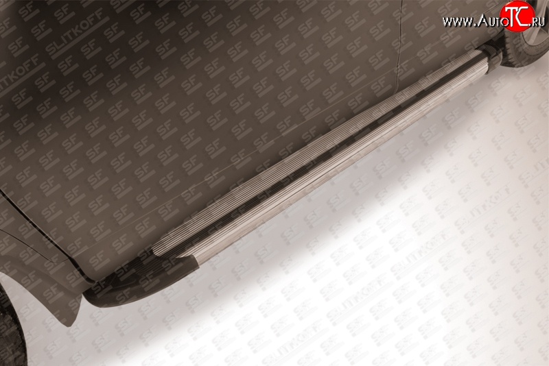 10 699 р. Алюминиевые пороги Slitkoff Luxe Silver  Honda CR-V  RM1,RM3,RM4 (2012-2015) дорестайлинг  с доставкой в г. Майкоп