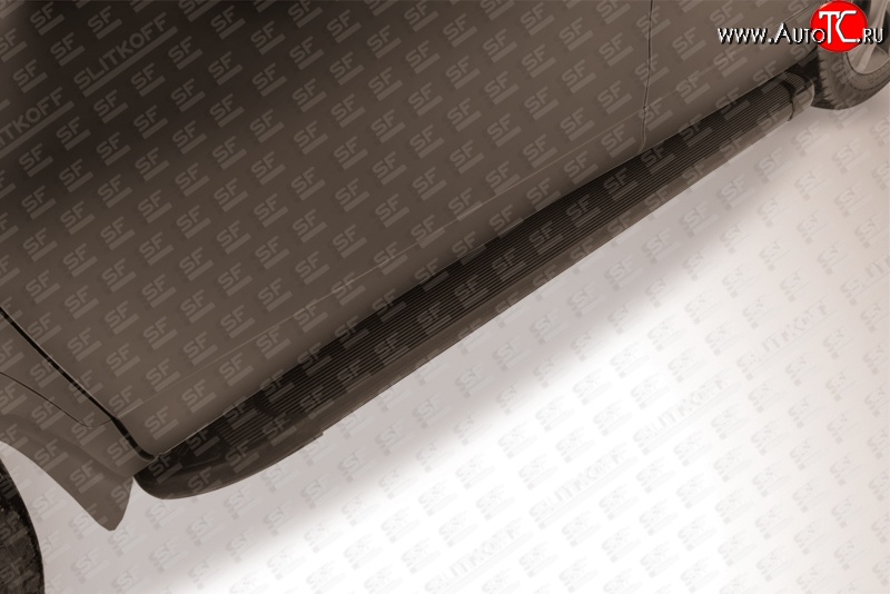 13 349 р. Алюминиевые пороги Slitkoff Optima Black  Honda CR-V  RM1,RM3,RM4 (2012-2015) дорестайлинг  с доставкой в г. Майкоп
