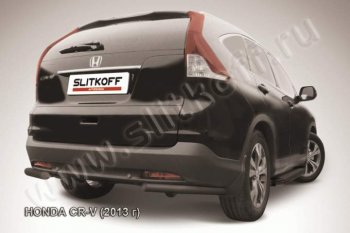 Защита заднего бампера из уголков d57 Slitkoff Honda CR-V  RM1,RM3,RM4 (2012-2015) дорестайлинг