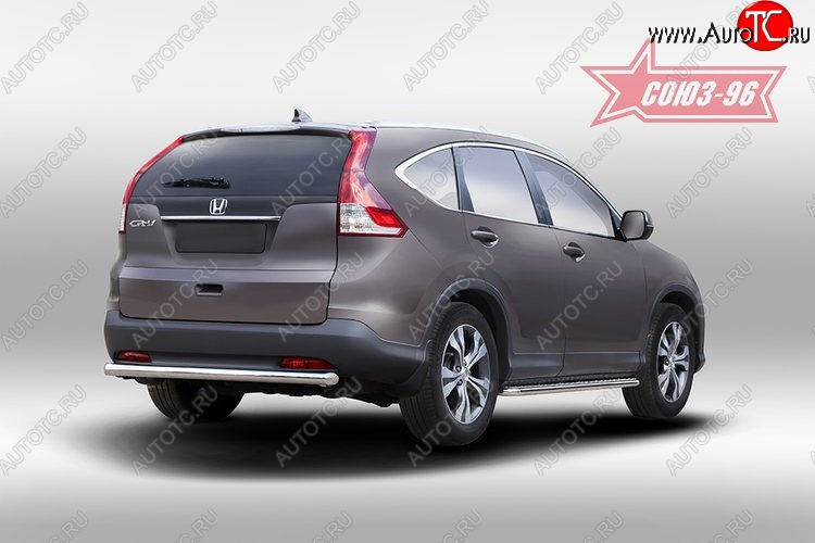 10 799 р. Защита заднего бампера Souz-96 (d60) Honda CR-V RM1,RM3,RM4 дорестайлинг (2012-2015)  с доставкой в г. Майкоп