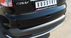 18 299 р. Защита заднего бампера (Ø42 мм с уголками, нержавейка) SLITKOFF Honda CR-V RM1,RM3,RM4 дорестайлинг (2012-2015)  с доставкой в г. Майкоп. Увеличить фотографию 2