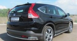 18 299 р. Защита заднего бампера (Ø42 мм с уголками, нержавейка) SLITKOFF Honda CR-V RM1,RM3,RM4 дорестайлинг (2012-2015)  с доставкой в г. Майкоп. Увеличить фотографию 4
