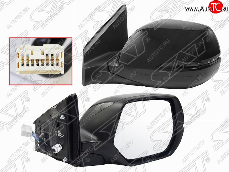 6 399 р. Левое боковое зеркало заднего вида SAT (обогрев, поворот, 7 контактов) Honda CR-V RM1,RM3,RM4 рестайлинг (2014-2018) (Неокрашенное)  с доставкой в г. Майкоп