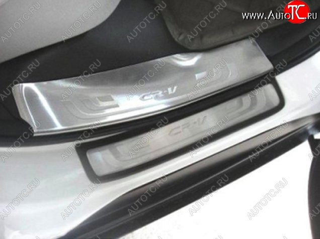 8 049 р. Накладки на порожки автомобиля СТ Honda CR-V RM1,RM3,RM4 дорестайлинг (2012-2015)  с доставкой в г. Майкоп