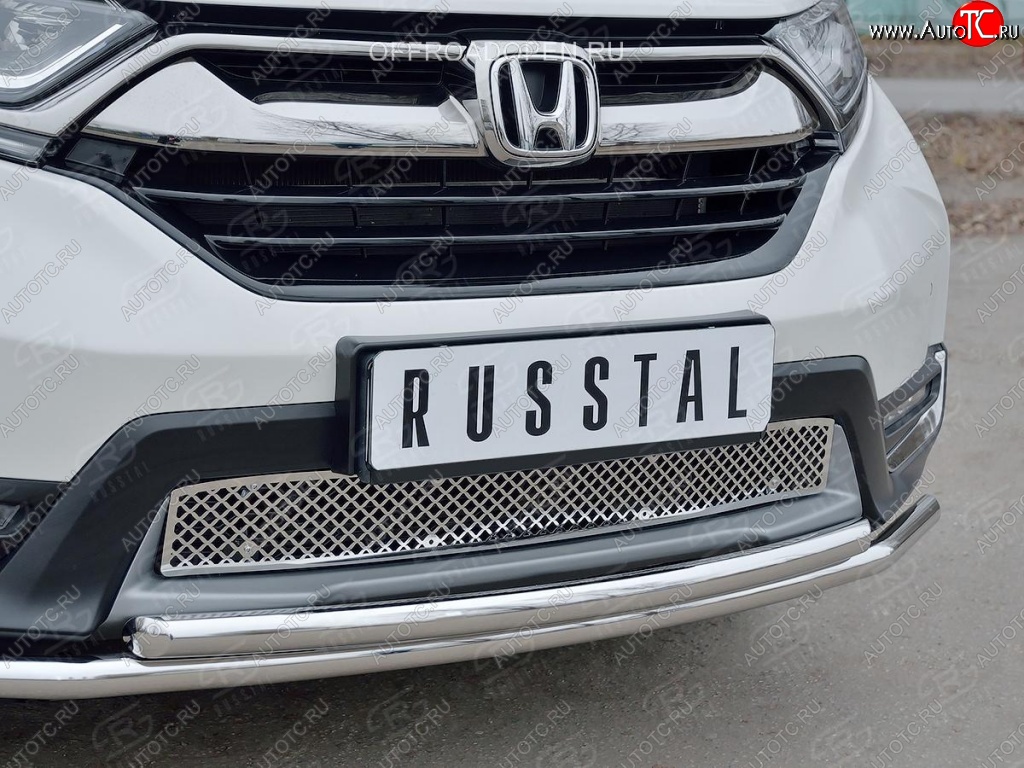 1 799 р. Решетка радиатора Russtal (лист) Honda CR-V RW,RT дорестайлинг (2016-2020) (Неокрашенная)  с доставкой в г. Майкоп