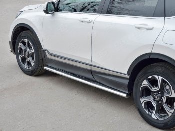 19 399 р. Защита порогов Russtal из овальной трубы d120х60 с проступью Russtal Honda CR-V RW,RT дорестайлинг (2016-2020)  с доставкой в г. Майкоп. Увеличить фотографию 2