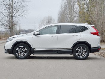 24 649 р. Широкая защита порогов с листом SLITKOFF  Honda CR-V  RW,RT (2016-2020) дорестайлинг  с доставкой в г. Майкоп. Увеличить фотографию 2