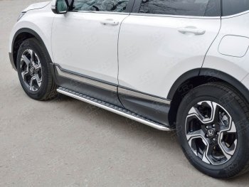 24 649 р. Широкая защита порогов с листом SLITKOFF  Honda CR-V  RW,RT (2016-2020) дорестайлинг  с доставкой в г. Майкоп. Увеличить фотографию 3
