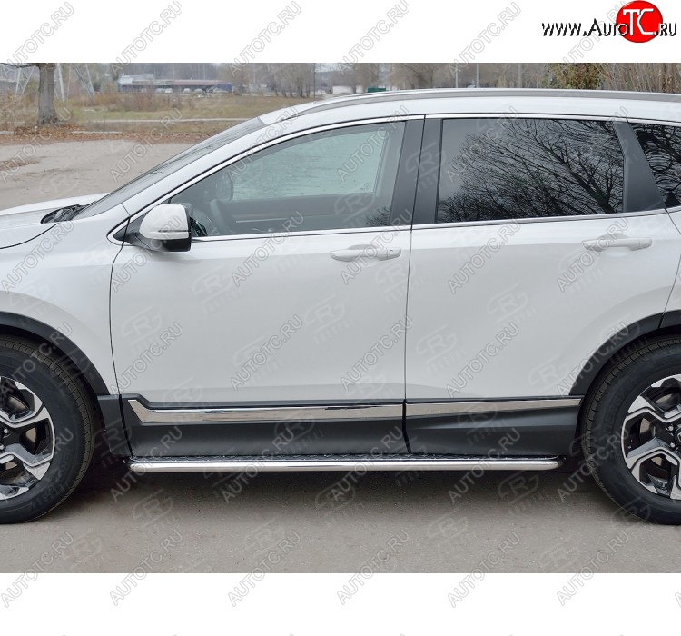24 649 р. Широкая защита порогов с листом SLITKOFF  Honda CR-V  RW,RT (2016-2020) дорестайлинг  с доставкой в г. Майкоп