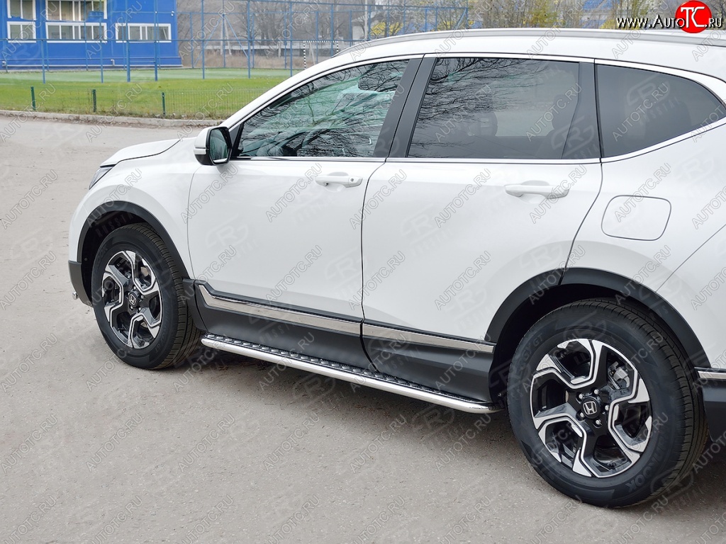 22 999 р. Широкая защита порогов SLITKOFF v2  Honda CR-V  RW,RT (2016-2020) дорестайлинг  с доставкой в г. Майкоп