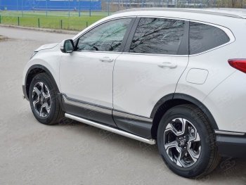 19 999 р. Защита порогов из круглой трубы диаметром 63 мм SLITKOFF v1  Honda CR-V  RW,RT (2016-2020) дорестайлинг  с доставкой в г. Майкоп. Увеличить фотографию 2
