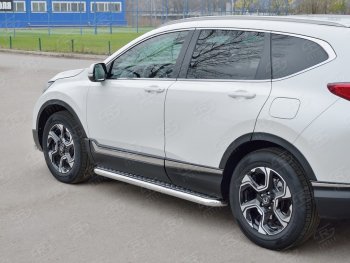 32 849 р. Широкая защита порогов из трубы d63 мм SLITKOFF v1 Honda CR-V RW,RT дорестайлинг (2016-2020)  с доставкой в г. Майкоп. Увеличить фотографию 3