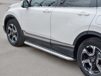 32 849 р. Широкая защита порогов из трубы d63 мм SLITKOFF v1 Honda CR-V RW,RT дорестайлинг (2016-2020)  с доставкой в г. Майкоп. Увеличить фотографию 4
