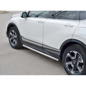 18 799 р. Защита порогов из круглой трубы диаметром 63 мм SLITKOFF v2  Honda CR-V  RW,RT (2016-2020) дорестайлинг  с доставкой в г. Майкоп. Увеличить фотографию 3