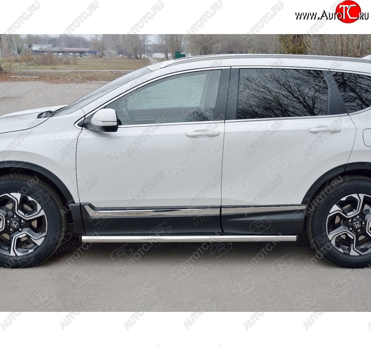18 799 р. Защита порогов из круглой трубы диаметром 63 мм SLITKOFF v2  Honda CR-V  RW,RT (2016-2020) дорестайлинг  с доставкой в г. Майкоп