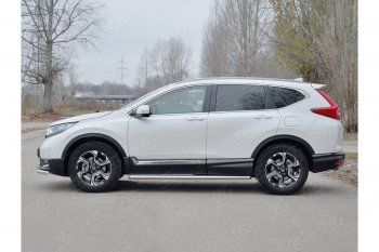 19 999 р. Защита порогов из круглой трубы диаметром 63 мм SLITKOFF v3  Honda CR-V  RW,RT (2016-2020) дорестайлинг  с доставкой в г. Майкоп. Увеличить фотографию 2