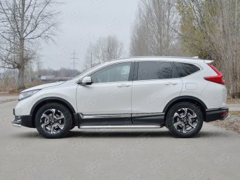 43 999 р. Широкая защита порогов из трубы диаметром 63 мм SLITKOFF v3  Honda CR-V  RW,RT (2016-2020) дорестайлинг  с доставкой в г. Майкоп. Увеличить фотографию 2