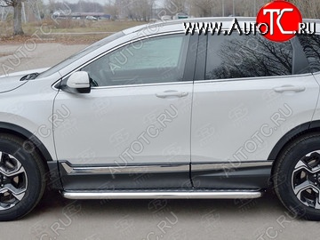 43 999 р. Широкая защита порогов из трубы диаметром 63 мм SLITKOFF v3  Honda CR-V  RW,RT (2016-2020) дорестайлинг  с доставкой в г. Майкоп