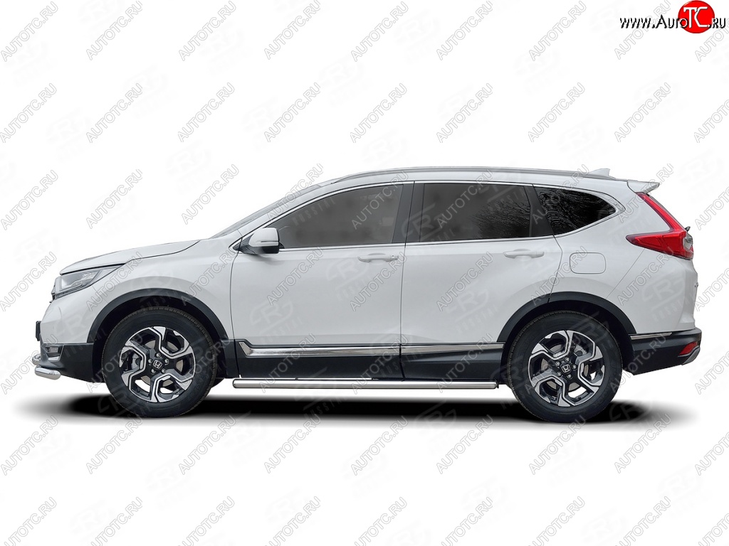19 999 р. Защита порогов из круглой трубы диаметром 63 мм SLITKOFF v3  Honda CR-V  RW,RT (2016-2020) дорестайлинг  с доставкой в г. Майкоп