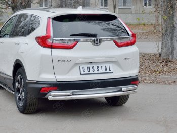 17 799 р. Защита заднего бампера (Ø63 и 42, дуги, нержавейка) SLITKOFF Honda CR-V RW,RT дорестайлинг (2016-2020)  с доставкой в г. Майкоп. Увеличить фотографию 2