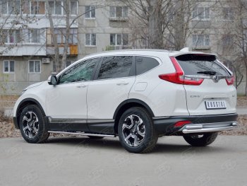17 799 р. Защита заднего бампера (Ø63 и 42, дуги, нержавейка) SLITKOFF Honda CR-V RW,RT дорестайлинг (2016-2020)  с доставкой в г. Майкоп. Увеличить фотографию 3
