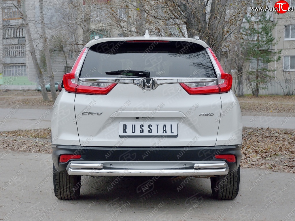 17 799 р. Защита заднего бампера (Ø63 и 42, дуги, нержавейка) SLITKOFF Honda CR-V RW,RT дорестайлинг (2016-2020)  с доставкой в г. Майкоп