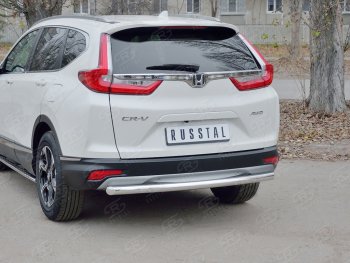 14 549 р. Защита заднего бампера (Ø63 мм, нержавейка) SLITKOFF Honda CR-V RW,RT дорестайлинг (2016-2020)  с доставкой в г. Майкоп. Увеличить фотографию 3