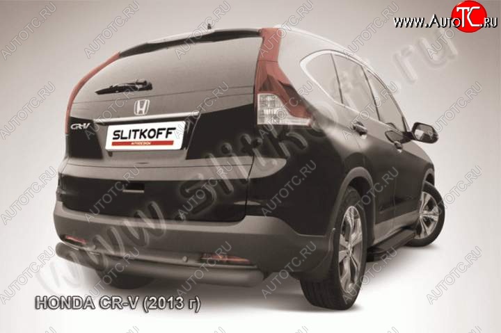 7 599 р. Защита заднего бампера из трубы d76 Slitkoff (дуга)  Honda CR-V  RW,RT (2016-2020) дорестайлинг (Цвет: серебристый)  с доставкой в г. Майкоп