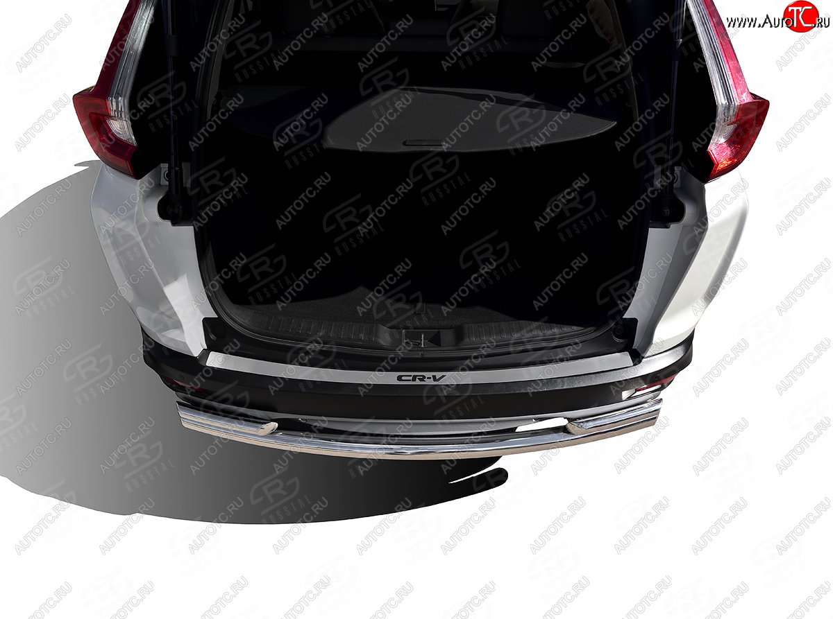 3 099 р. Защитная накладка заднего бампера Russtal (надпись) Honda CR-V RW,RT дорестайлинг (2016-2020)  с доставкой в г. Майкоп