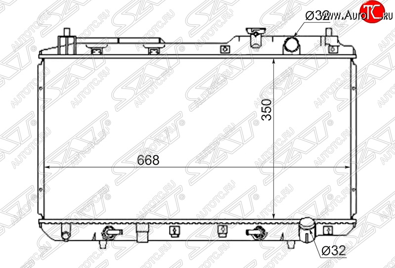 5 549 р. Радиатор двигателя SAT (пластинчатый, МКПП/АКПП, пробка радиатора R103B) Honda Orthia (1996-1998)  с доставкой в г. Майкоп