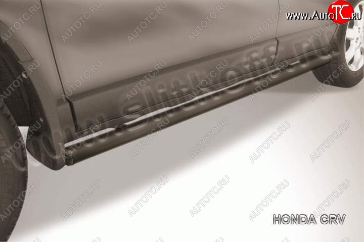 9 899 р. Защита порогов из труб d57 Slitkoff Honda CR-V RE1,RE2,RE3,RE4,RE5,RE7 рестайлинг (2009-2012) (Цвет: серебристый)  с доставкой в г. Майкоп