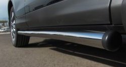 77 999 р. Защита порогов из круглой трубы диаметром 76 мм Russtal Honda CR-V RE1,RE2,RE3,RE4,RE5,RE7 рестайлинг (2009-2012) (Защита порогов с со скосами на торцах (вариант 1))  с доставкой в г. Майкоп. Увеличить фотографию 2