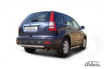 15 999 р. Защита заднего бампера Arbori (нержавейка, 1 труба d57 mm). Honda CR-V RE1,RE2,RE3,RE4,RE5,RE7 рестайлинг (2009-2012)  с доставкой в г. Майкоп. Увеличить фотографию 2