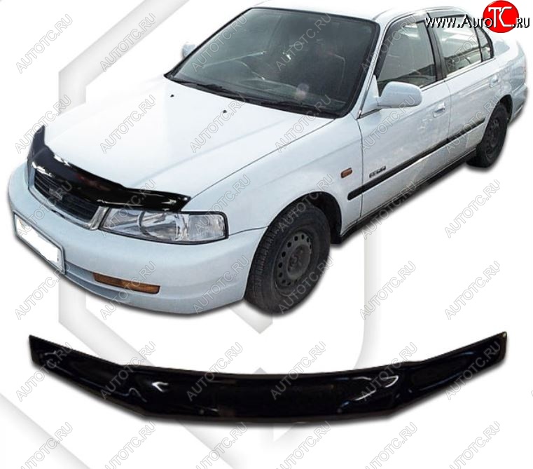 1 999 р. Дефлектор капота (MB3, MB4, MB5) CA-Plastic  Honda Domani  MB (1997-2000) (Classic черный, Без надписи)  с доставкой в г. Майкоп