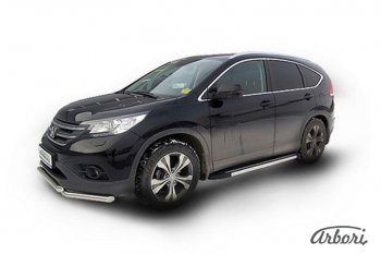 12 509 р. Порожки для ног Arbori Luxe Black Honda CR-V RM1,RM3,RM4 рестайлинг (2014-2018)  с доставкой в г. Майкоп. Увеличить фотографию 2