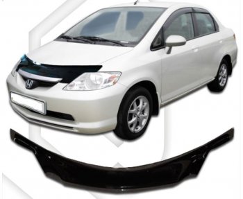 Дефлектор капота (D-6;7;8;9) CA-Plastiс exclusive Honda Fit Aria  GD (2002-2005) дорестайлинг седан