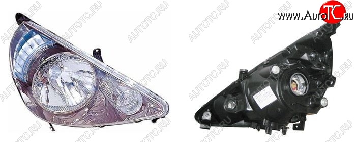 5 599 р. Правая фара SAT (хром) Honda Fit 1 GD дорестайлинг (2001-2004)  с доставкой в г. Майкоп