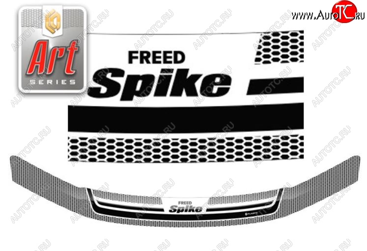 2 159 р. Дефлектор капота CA-Plastiс  Honda Freed Spike  1 (2010-2011)  дорестайлинг минивэн (Серия Art белая)  с доставкой в г. Майкоп