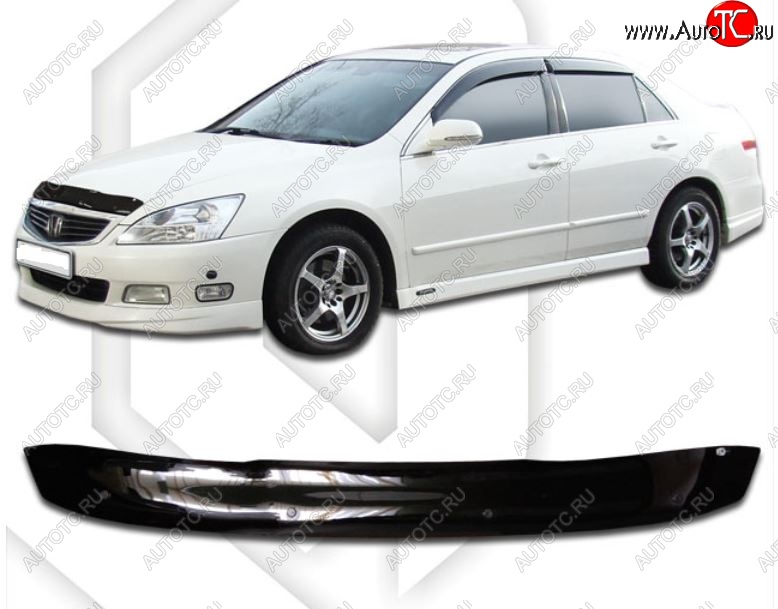 1 839 р. Дефлектор капота (UC1) CA-Plastic Honda Inspire 4 UC дорестайлинг (2003-2005) (Classic черный, Без надписи)  с доставкой в г. Майкоп