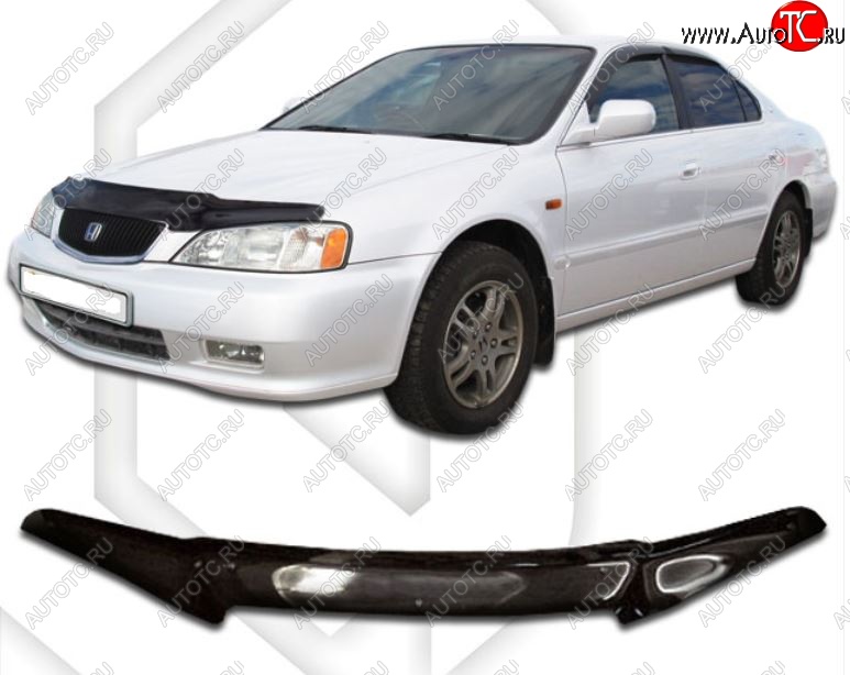 2 079 р. Дефлектор капота (VA4, VA5) CA-Plastic  Honda Inspire  3 (1998-2001) UA4, UA5 дорестайлинг (Classic черный, Без надписи)  с доставкой в г. Майкоп