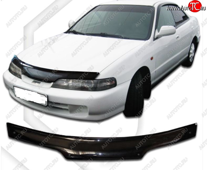1 999 р. Дефлектор капота (DB6, DB7, DB8, DB9) CA-Plastic  Honda Integra  DB6,DB7,DB8,DB9 (1993-1995) седан дорестайлинг (Classic черный, Без надписи)  с доставкой в г. Майкоп