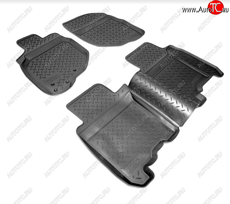 2 369 р. Комплект салонных ковриков Norplast Unidec Honda Jazz (2001-2008) (Цвет: черный)  с доставкой в г. Майкоп