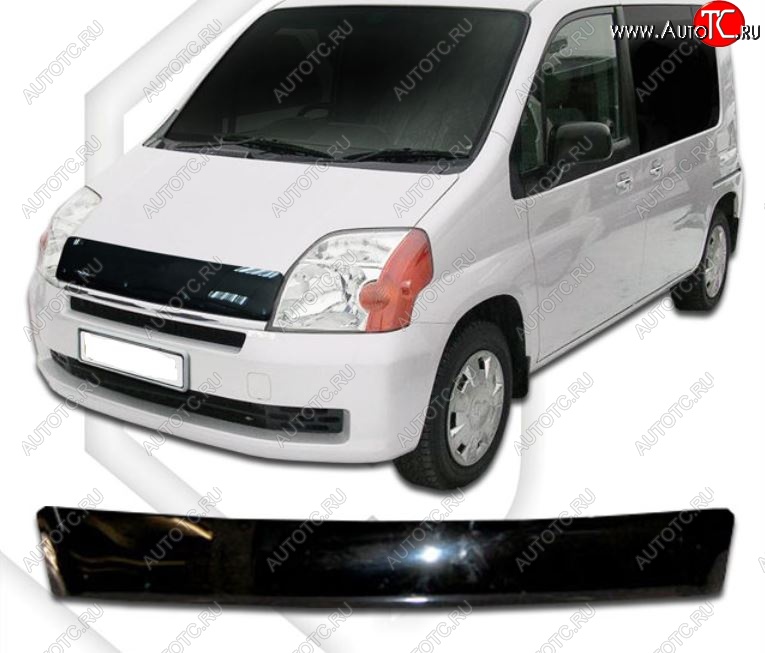 1 899 р. Дефлектор капота (GB1, GB2) CA-Plastiс  Honda Mobilio  1 GB1,GB2 (2001-2003) дорестайлинг (Classic черный, Без надписи)  с доставкой в г. Майкоп