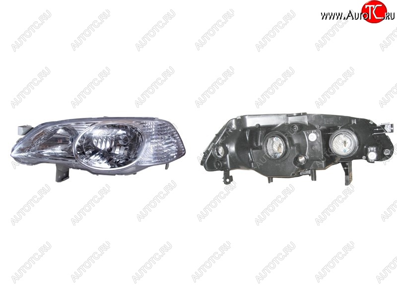 4 099 р. Левая передняя фара SAT (хром, Евросвет) Honda Odyssey 2 (1999-2003)  с доставкой в г. Майкоп
