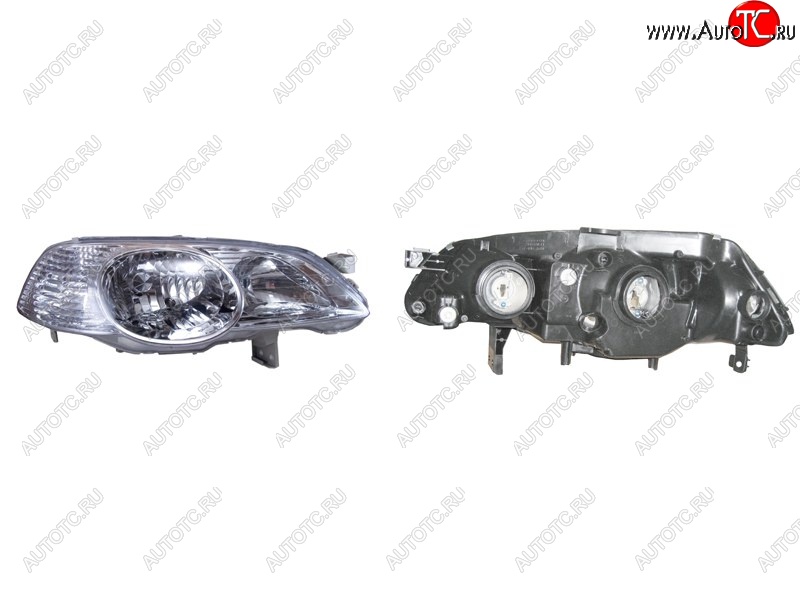 3 779 р. Правая передняя фара SAT (хром, Евросвет) Honda Odyssey 2 (1999-2003)  с доставкой в г. Майкоп